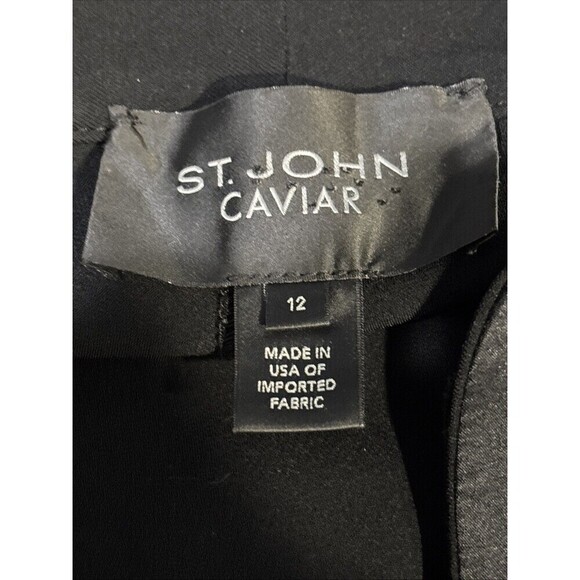 St John Caviar Black Trouser Career Wear Formal Pants Slacks Women's Size 12 - Picture 11 of 14